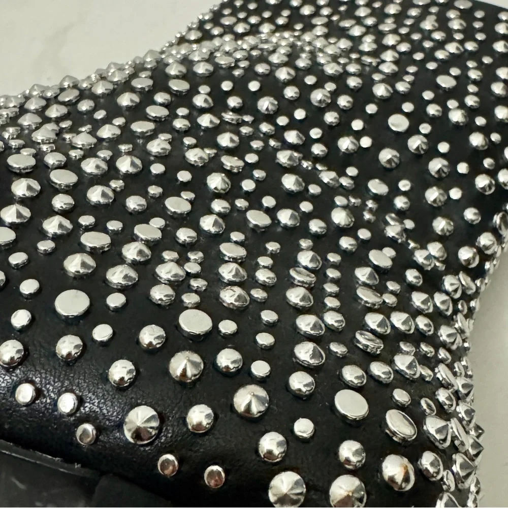 Zara Black Studded  Heeled Ankle Boots - Size 8 - Picture 13 of 16